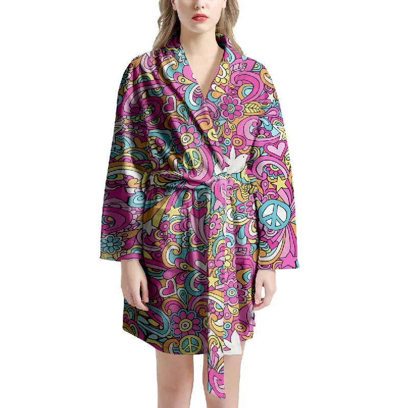 Pink Hippie Psychedelic Women's Robe